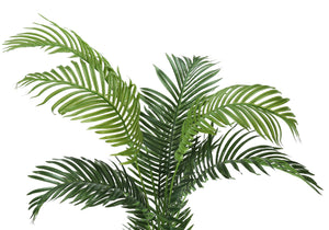 Monarch Specialties Artificial Plant, 57" Tall, Palm Tree, Indoor, Faux, Fake, Floor, Greenery, Potted, Real Touch, Decorative, Green Leaves, Black Pot Green,Black, Black Plastic,Cement,Metal,Polypropylene I 9536