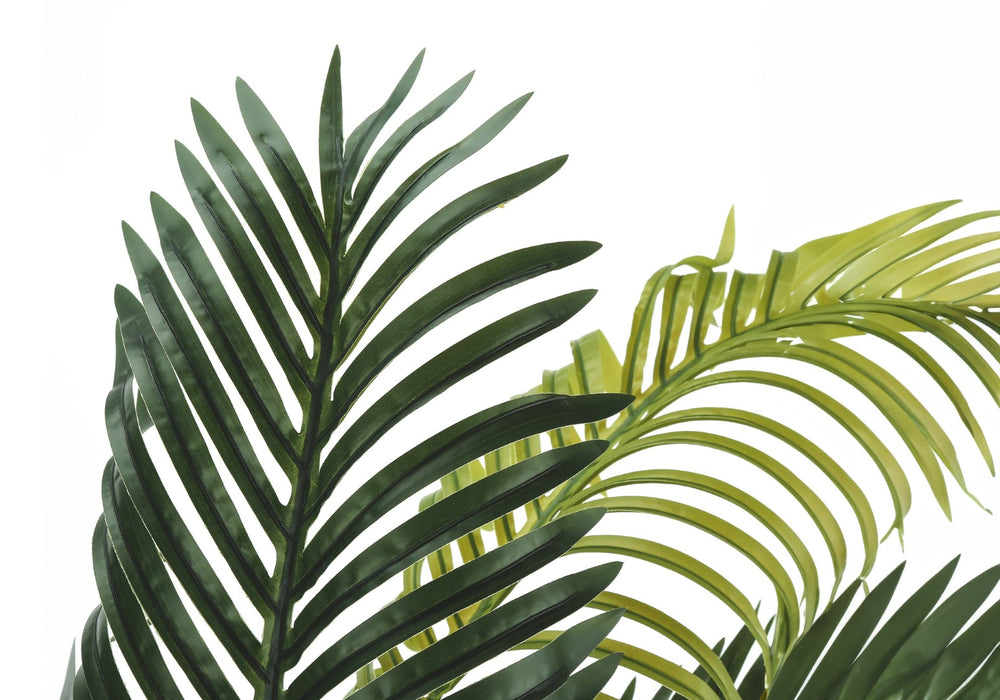Monarch Specialties Artificial Plant, 47" Tall, Palm Tree, Indoor, Faux, Fake, Floor, Greenery, Potted, Real Touch, Decorative, Green Leaves, Black Pot Green,Black, Black Plastic,Cement,Metal,Polypropylene I 9537