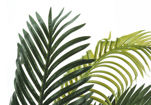 Monarch Specialties Artificial Plant, 47" Tall, Palm Tree, Indoor, Faux, Fake, Floor, Greenery, Potted, Real Touch, Decorative, Green Leaves, Black Pot Green,Black, Black Plastic,Cement,Metal,Polypropylene I 9537
