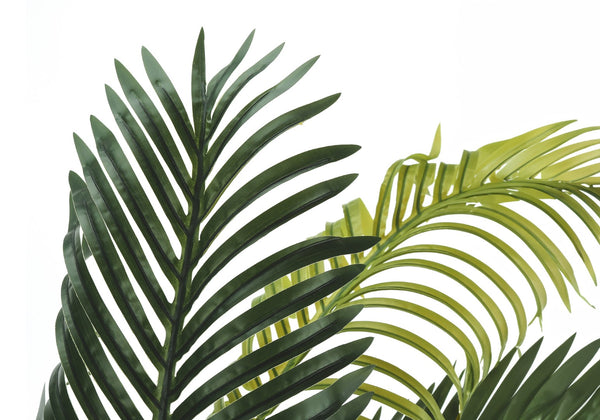 Monarch Specialties Artificial Plant, 47" Tall, Palm Tree, Indoor, Faux, Fake, Floor, Greenery, Potted, Real Touch, Decorative, Green Leaves, Black Pot Green,Black, Black Plastic,Cement,Metal,Polypropylene I 9537