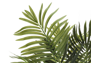 Monarch Specialties Artificial Plant, 47" Tall, Areca Palm Tree, Indoor, Faux, Fake, Floor, Greenery, Potted, Real Touch, Decorative, Green Leaves, Black Pot Green,Black, Black Plastic,Cement,Metal,Polypropylene,Pvc I 9538