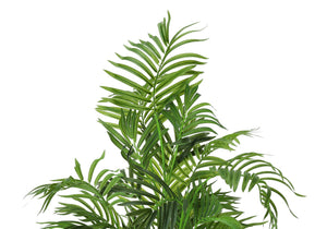 Monarch Specialties Artificial Plant, 47" Tall, Areca Palm Tree, Indoor, Faux, Fake, Floor, Greenery, Potted, Real Touch, Decorative, Green Leaves, Black Pot Green,Black, Black Plastic,Cement,Metal,Polypropylene,Pvc I 9538