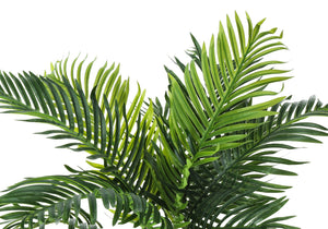 Monarch Specialties Artificial Plant, 34" Tall, Palm Tree, Indoor, Faux, Fake, Floor, Greenery, Potted, Real Touch, Decorative, Green Leaves, Black Pot Green,Black, Black Plastic,Cement,Metal,Polypropylene I 9539