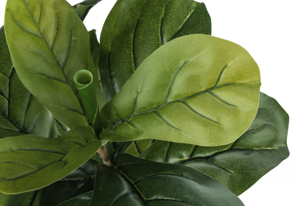 Monarch Specialties Artificial Plant, 41" Tall, Fiddle Tree, Indoor, Faux, Fake, Floor, Greenery, Potted, Real Touch, Decorative, Green Leaves, Black Pot Green,Black, Black Plastic,Cement,Metal,Polypropylene I 9540