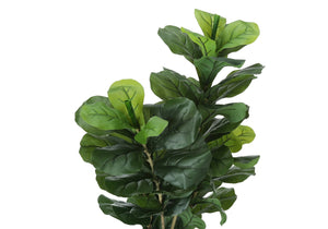 Monarch Specialties Artificial Plant, 41" Tall, Fiddle Tree, Indoor, Faux, Fake, Floor, Greenery, Potted, Real Touch, Decorative, Green Leaves, Black Pot Green,Black, Black Plastic,Cement,Metal,Polypropylene I 9540