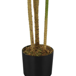 Monarch Specialties Artificial Plant, 51" Tall, Dracaena Tree, Indoor, Faux, Fake, Floor, Greenery, Potted, Real Touch, Decorative, Green Leaves, Black Pot Green,Black, Black Plastic,Cement,Metal,Polypropylene I 9543