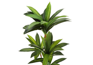 Monarch Specialties Artificial Plant, 51" Tall, Dracaena Tree, Indoor, Faux, Fake, Floor, Greenery, Potted, Real Touch, Decorative, Green Leaves, Black Pot Green,Black, Black Plastic,Cement,Metal,Polypropylene I 9543