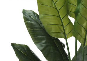 Monarch Specialties Artificial Plant, 59" Tall, Strelitzia Tree, Indoor, Faux, Fake, Floor, Greenery, Potted, Real Touch, Decorative, Green Leaves, Black Pot Green,Black, Black Plastic,Cement,Metal,Polypropylene,Pvc I 9545