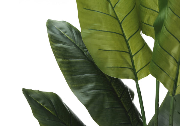 Monarch Specialties Artificial Plant, 59" Tall, Strelitzia Tree, Indoor, Faux, Fake, Floor, Greenery, Potted, Real Touch, Decorative, Green Leaves, Black Pot Green,Black, Black Plastic,Cement,Metal,Polypropylene,Pvc I 9545