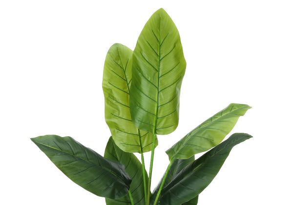 Monarch Specialties Artificial Plant, 59" Tall, Strelitzia Tree, Indoor, Faux, Fake, Floor, Greenery, Potted, Real Touch, Decorative, Green Leaves, Black Pot Green,Black, Black Plastic,Cement,Metal,Polypropylene,Pvc I 9545