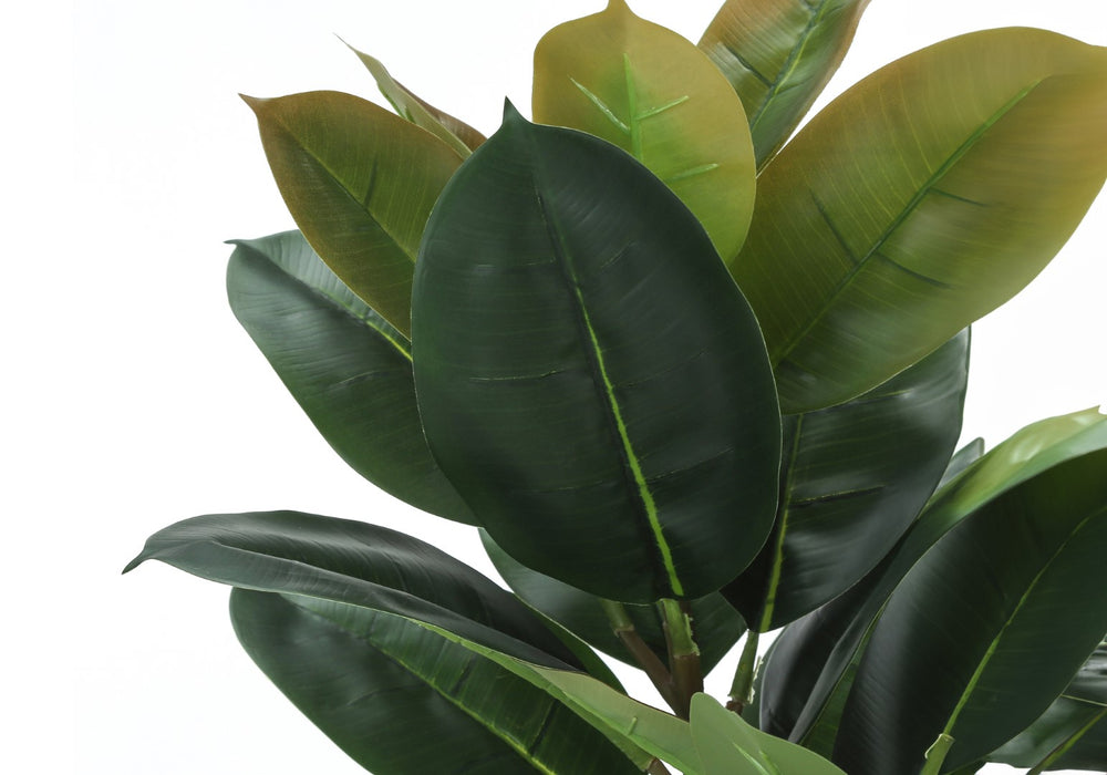 Monarch Specialties Artificial Plant, 40" Tall, Rubber Tree, Indoor, Faux, Fake, Floor, Greenery, Potted, Real Touch, Decorative, Green Leaves, Black Pot Green,Black, Black Plastic,Cement,Metal,Polypropylene I 9547