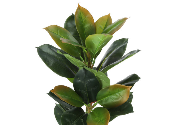 Monarch Specialties Artificial Plant, 40" Tall, Rubber Tree, Indoor, Faux, Fake, Floor, Greenery, Potted, Real Touch, Decorative, Green Leaves, Black Pot Green,Black, Black Plastic,Cement,Metal,Polypropylene I 9547
