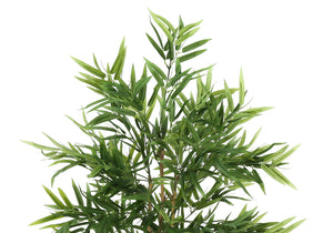 Monarch Specialties Artificial Plant, 50" Tall, Bamboo Tree, Indoor, Faux, Fake, Floor, Greenery, Potted, Decorative, Green Leaves, Black Pot Green,Black, Black Plastic,Cement,Foam,Polyester,Polypropylene I 9563