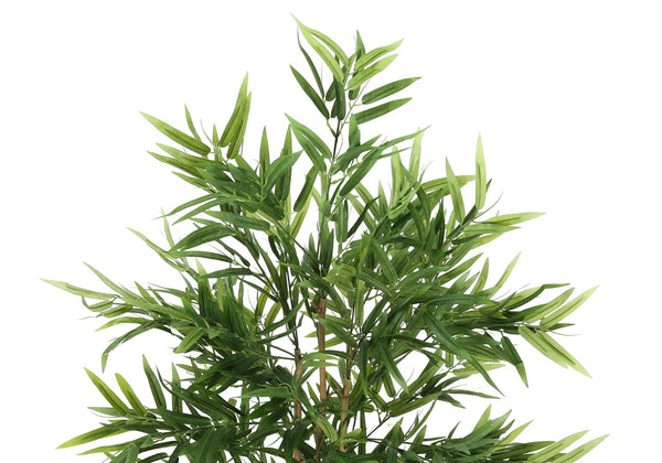 Monarch Specialties Artificial Plant, 50" Tall, Bamboo Tree, Indoor, Faux, Fake, Floor, Greenery, Potted, Decorative, Green Leaves, Black Pot Green,Black, Black Plastic,Cement,Foam,Polyester,Polypropylene I 9563