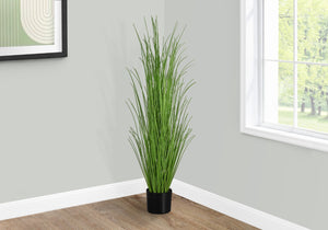Monarch Specialties Artificial Plant, 47" Tall, Grass Tree, Indoor, Faux, Fake, Floor, Greenery, Potted, Real Touch, Decorative, Green Grass, Black Pot Green,Black, Black Pvc,Cement,Foam,Metal,Nylon,Polypropylene I 9565