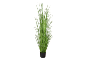 Monarch Specialties Artificial Plant, 47" Tall, Grass Tree, Indoor, Faux, Fake, Floor, Greenery, Potted, Real Touch, Decorative, Green Grass, Black Pot Green,Black, Black Pvc,Cement,Foam,Metal,Nylon,Polypropylene I 9565