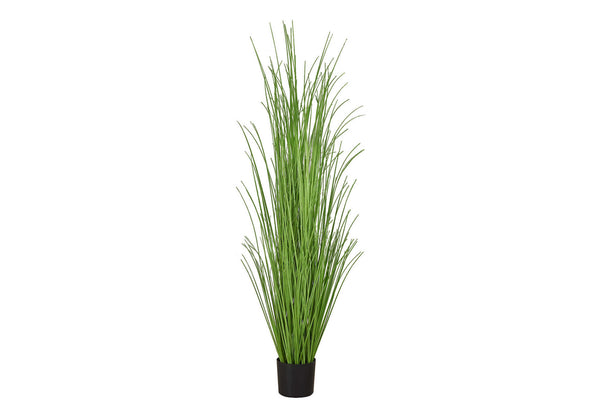 Monarch Specialties Artificial Plant, 47" Tall, Grass Tree, Indoor, Faux, Fake, Floor, Greenery, Potted, Real Touch, Decorative, Green Grass, Black Pot Green,Black, Black Pvc,Cement,Foam,Metal,Nylon,Polypropylene I 9565