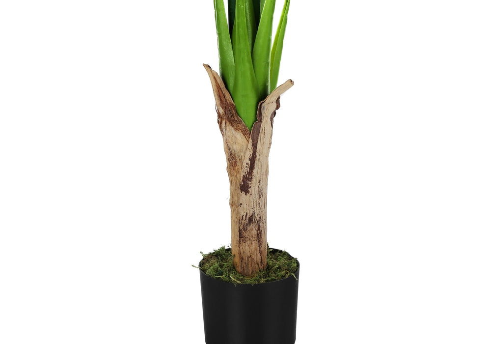 Monarch Specialties Artificial Plant, 43" Tall, Banana Tree, Indoor, Faux, Fake, Floor, Greenery, Potted, Real Touch, Decorative, Green Leaves, Black Pot Green,Black, Black Polyethylene,Cement,Metal,Polypropylene I 9567