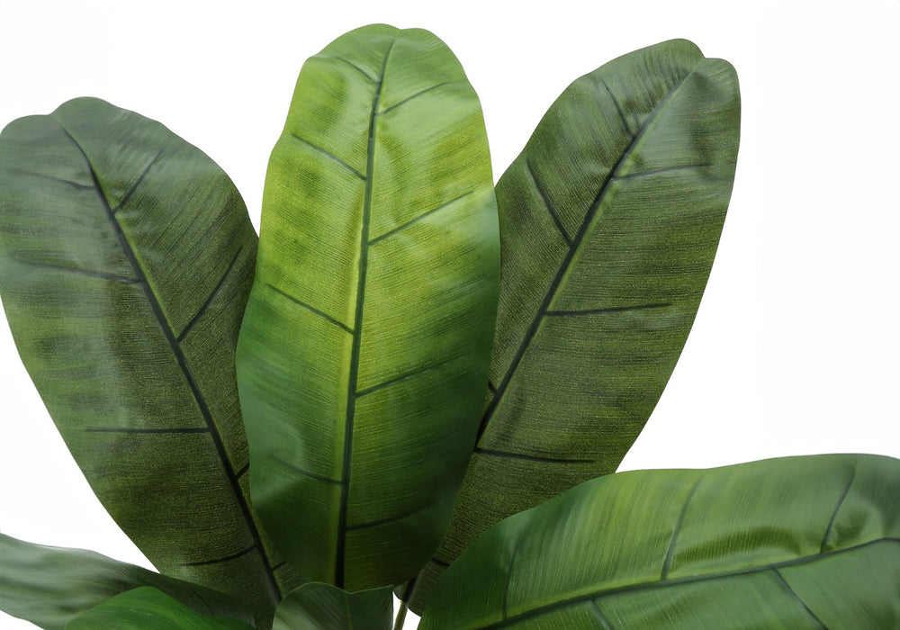 Monarch Specialties Artificial Plant, 43" Tall, Banana Tree, Indoor, Faux, Fake, Floor, Greenery, Potted, Real Touch, Decorative, Green Leaves, Black Pot Green,Black, Black Polyethylene,Cement,Metal,Polypropylene I 9567