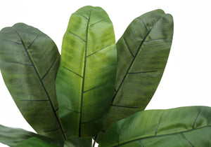 Monarch Specialties Artificial Plant, 43" Tall, Banana Tree, Indoor, Faux, Fake, Floor, Greenery, Potted, Real Touch, Decorative, Green Leaves, Black Pot Green,Black, Black Polyethylene,Cement,Metal,Polypropylene I 9567