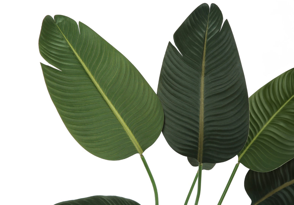 Monarch Specialties Artificial Plant, 44" Tall, Bird Of Paradise Tree, Indoor, Faux, Fake, Floor, Greenery, Potted, Decorative, Green Leaves, Black Pot Green,Black, Black Plastic,Cement,Foam,Metal,Polyester,Polypropylene I 9569