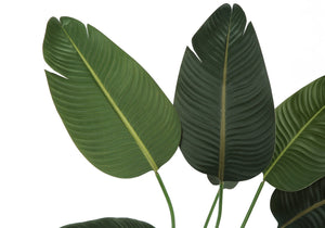 Monarch Specialties Artificial Plant, 44" Tall, Bird Of Paradise Tree, Indoor, Faux, Fake, Floor, Greenery, Potted, Decorative, Green Leaves, Black Pot Green,Black, Black Plastic,Cement,Foam,Metal,Polyester,Polypropylene I 9569