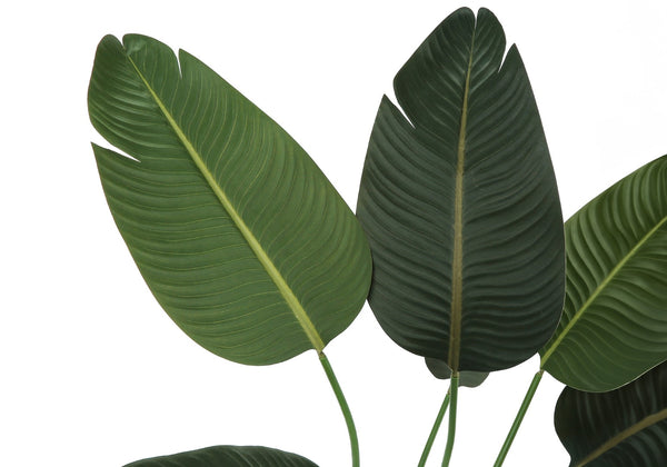 Monarch Specialties Artificial Plant, 44" Tall, Bird Of Paradise Tree, Indoor, Faux, Fake, Floor, Greenery, Potted, Decorative, Green Leaves, Black Pot Green,Black, Black Plastic,Cement,Foam,Metal,Polyester,Polypropylene I 9569