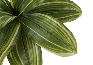 Monarch Specialties Artificial Plant, 17" Tall, Dracaena, Indoor, Faux, Fake, Table, Greenery, Potted, Real Touch, Decorative, Green Leaves, Black Pot Green,Black, Black Polyethylene,Cement,Metal,Polypropylene I 9573