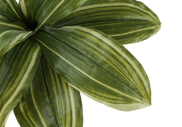 Monarch Specialties Artificial Plant, 17" Tall, Dracaena, Indoor, Faux, Fake, Table, Greenery, Potted, Real Touch, Decorative, Green Leaves, Black Pot Green,Black, Black Polyethylene,Cement,Metal,Polypropylene I 9573