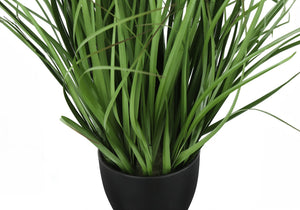 Monarch Specialties Artificial Plant, 23" Tall, Grass, Indoor, Faux, Fake, Table, Greenery, Potted, Real Touch, Decorative, Green Grass, Black Pot Green,Black, Black Pvc,Cement,Foam,Metal,Nylon,Polypropylene I 9575