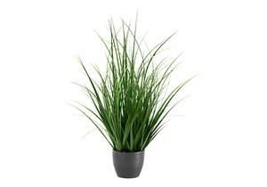 Monarch Specialties Artificial Plant, 23" Tall, Grass, Indoor, Faux, Fake, Table, Greenery, Potted, Real Touch, Decorative, Green Grass, Black Pot Green,Black, Black Pvc,Cement,Foam,Metal,Nylon,Polypropylene I 9575