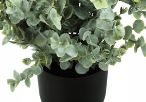 Monarch Specialties Artificial Plant, 11" Tall, Eucalyptus Grass, Indoor, Faux, Fake, Table, Greenery, Potted, Set Of 2, Decorative, Green Leaves, Black Pots Green,Black, Black Polyethylene,Cement,Foam,Metal I 9580