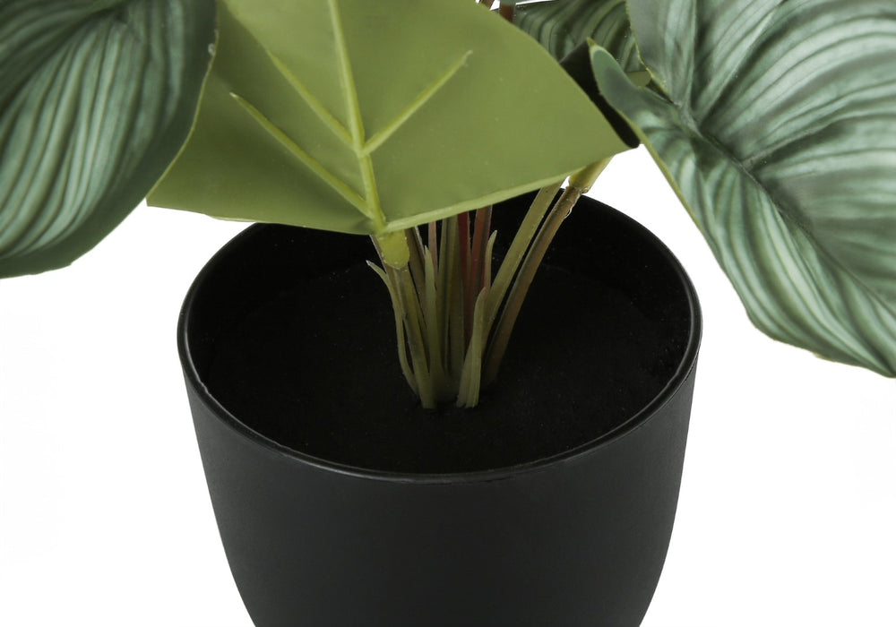 Monarch Specialties Artificial Plant, 13" Tall, Epipremnum, Indoor, Faux, Fake, Table, Greenery, Potted, Set Of 2, Decorative, Green Leaves, Black Pots Green,Black, Black Polyethylene,Cement,Foam,Metal,Polypropylene I 9583