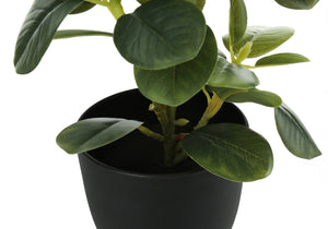 Monarch Specialties Artificial Plant, 14" Tall, Ficus, Indoor, Faux, Fake, Table, Greenery, Potted, Set Of 2, Decorative, Green Leaves, Black Pots Green,Black, Black Polyethylene,Cement,Foam,Metal,Polypropylene I 9585