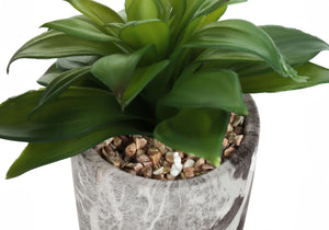 Monarch Specialties Artificial Plant, 6" Tall, Succulent, Indoor, Faux, Fake, Table, Greenery, Potted, Set Of 2, Decorative, Green Leaves, Grey Cement Pots Green,Grey, Grey Polyethylene,Cement,Foam I 9586