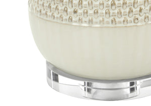 Monarch Specialties Lighting, 31"H, Table Lamp, Cream Ceramic, Beige Shade, Contemporary Cream,Beige,Silver, Beige,Silver Ceramic,Acrylic,Linen,Metal I 9605