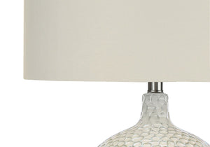 Monarch Specialties Lighting, 28"H, Table Lamp, Cream Ceramic, Ivory / Cream Shade, Contemporary Cream,Ivory,Silver, Ivory,Silver Ceramic,Linen,Metal I 9607