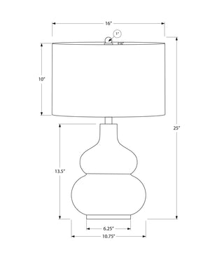 Monarch Specialties Lighting, 25"H, Table Lamp, Ivory / Cream Shade, Cream Ceramic, Contemporary Cream,Ivory,Silver, Ivory,Silver Ceramic,Linen,Metal I 9608
