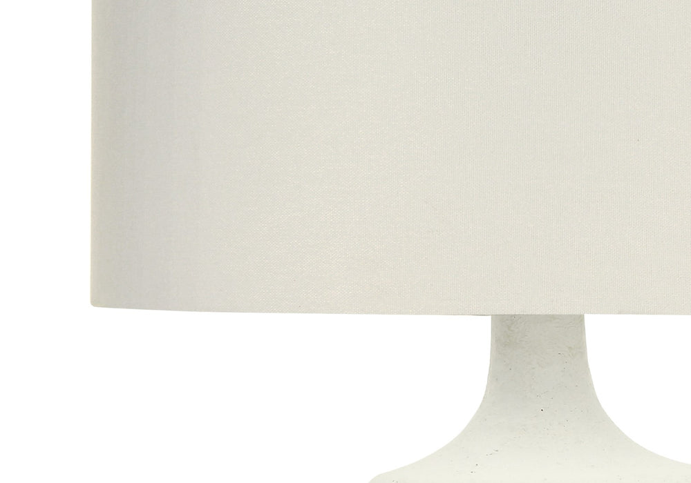 Monarch Specialties Lighting, 26"H, Table Lamp, Ivory / Cream Shade, Cream Resin, Contemporary Cream,Ivory,Silver, Ivory,Silver Polyresin,Linen,Metal I 9609