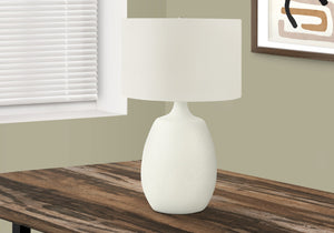 Monarch Specialties Lighting, 26"H, Table Lamp, Ivory / Cream Shade, Cream Resin, Contemporary Cream,Ivory,Silver, Ivory,Silver Polyresin,Linen,Metal I 9609