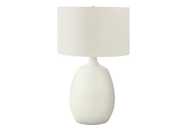 Monarch Specialties Lighting, 26"H, Table Lamp, Ivory / Cream Shade, Cream Resin, Contemporary Cream,Ivory,Silver, Ivory,Silver Polyresin,Linen,Metal I 9609