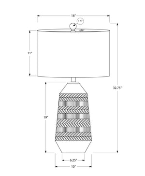 Monarch Specialties Lighting, 33"H, Table Lamp, Ivory / Cream Shade, Cream Ceramic, Contemporary Cream,Ivory,Silver, Ivory,Silver Ceramic,Linen,Metal I 9613