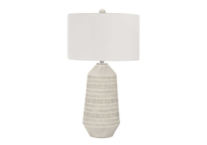 Monarch Specialties Lighting, 33"H, Table Lamp, Ivory / Cream Shade, Cream Ceramic, Contemporary Cream,Ivory,Silver, Ivory,Silver Ceramic,Linen,Metal I 9613