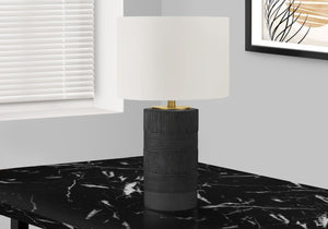 Monarch Specialties Lighting, 24"H, Table Lamp, Black Resin, Ivory / Cream Shade, Contemporary Black,Gold,Ivory, Gold,Ivory Polyresin,Linen,Metal I 9619