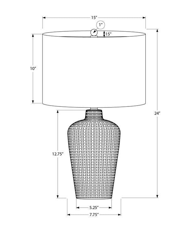 Monarch Specialties Lighting, Table Lamp, 24"H, Black Ceramic, Black Shade, Contemporary Black,Silver, Silver Ceramic,Linen,Metal I 9621