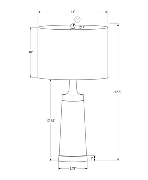 Monarch Specialties Lighting, 28"H, Table Lamp, Black Metal, Beige Shade, Contemporary Black,Beige,Gold, Beige,Gold Metal,Linen I 9623