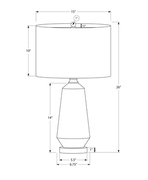 Monarch Specialties Lighting, 26"H, Table Lamp, Green Ceramic, Ivory / Cream Shade, Contemporary Green,Gold,Ivory, Gold,Ivory Ceramic,Linen,Metal I 9624