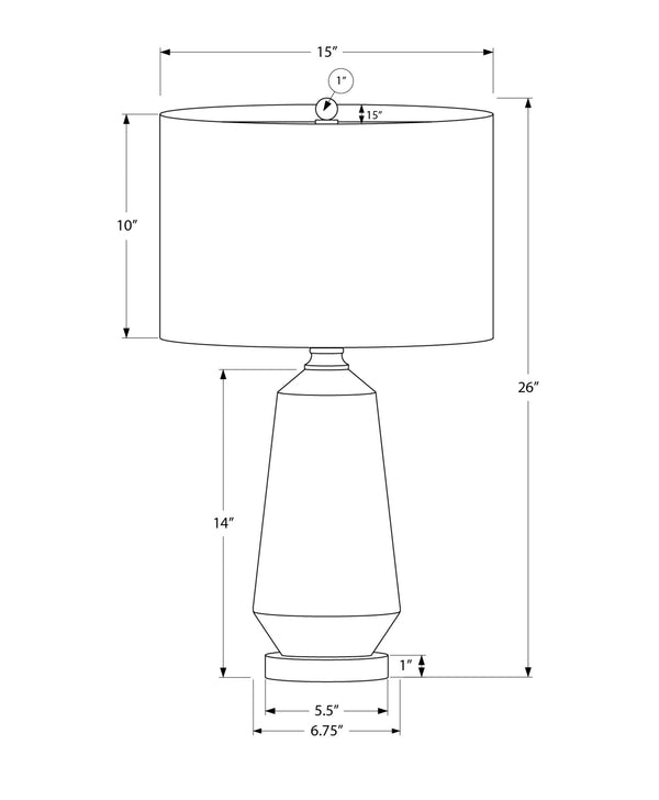 Monarch Specialties Lighting, 26"H, Table Lamp, Green Ceramic, Ivory / Cream Shade, Contemporary Green,Gold,Ivory, Gold,Ivory Ceramic,Linen,Metal I 9624
