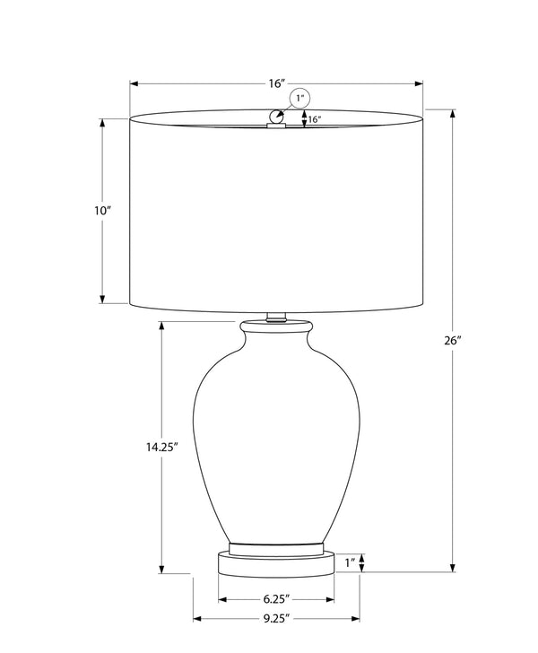 Monarch Specialties Lighting, 26"H, Table Lamp, Ivory / Cream Shade, Cream Ceramic, Transitional Cream,Gold,Ivory, Gold,Ivory Ceramic,Linen,Metal I 9625