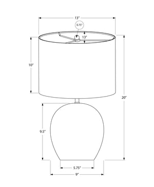 Monarch Specialties Lighting, 20"H, Table Lamp, Grey Concrete, Ivory / Cream Shade, Contemporary Grey,Ivory,Silver, Ivory,Silver Concrete,Linen,Metal I 9626